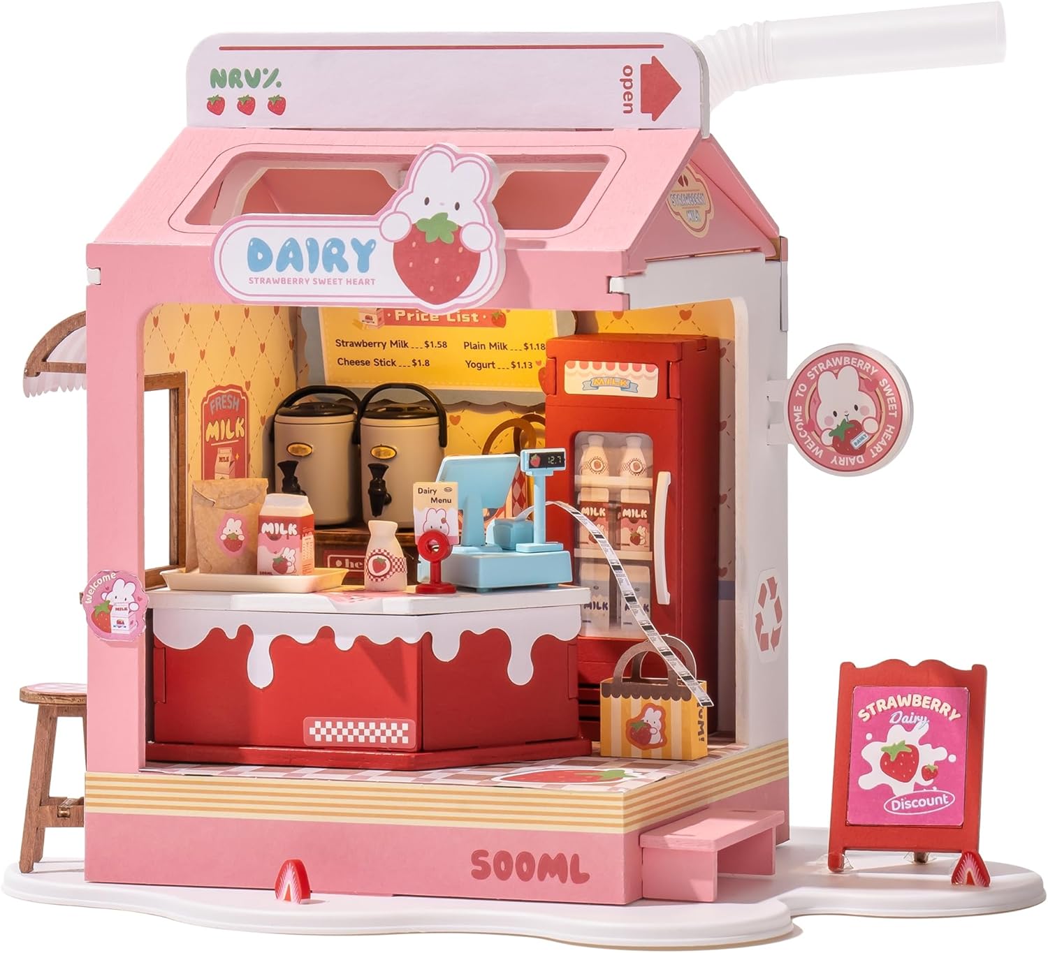 DIY Miniature House Strawberry Milk Box