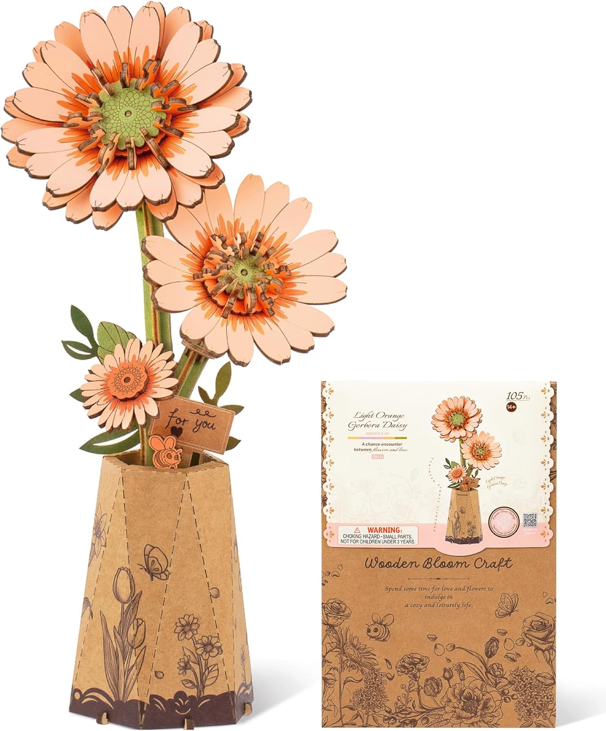Puzzle 3D Light Orange Gerbera Daisy