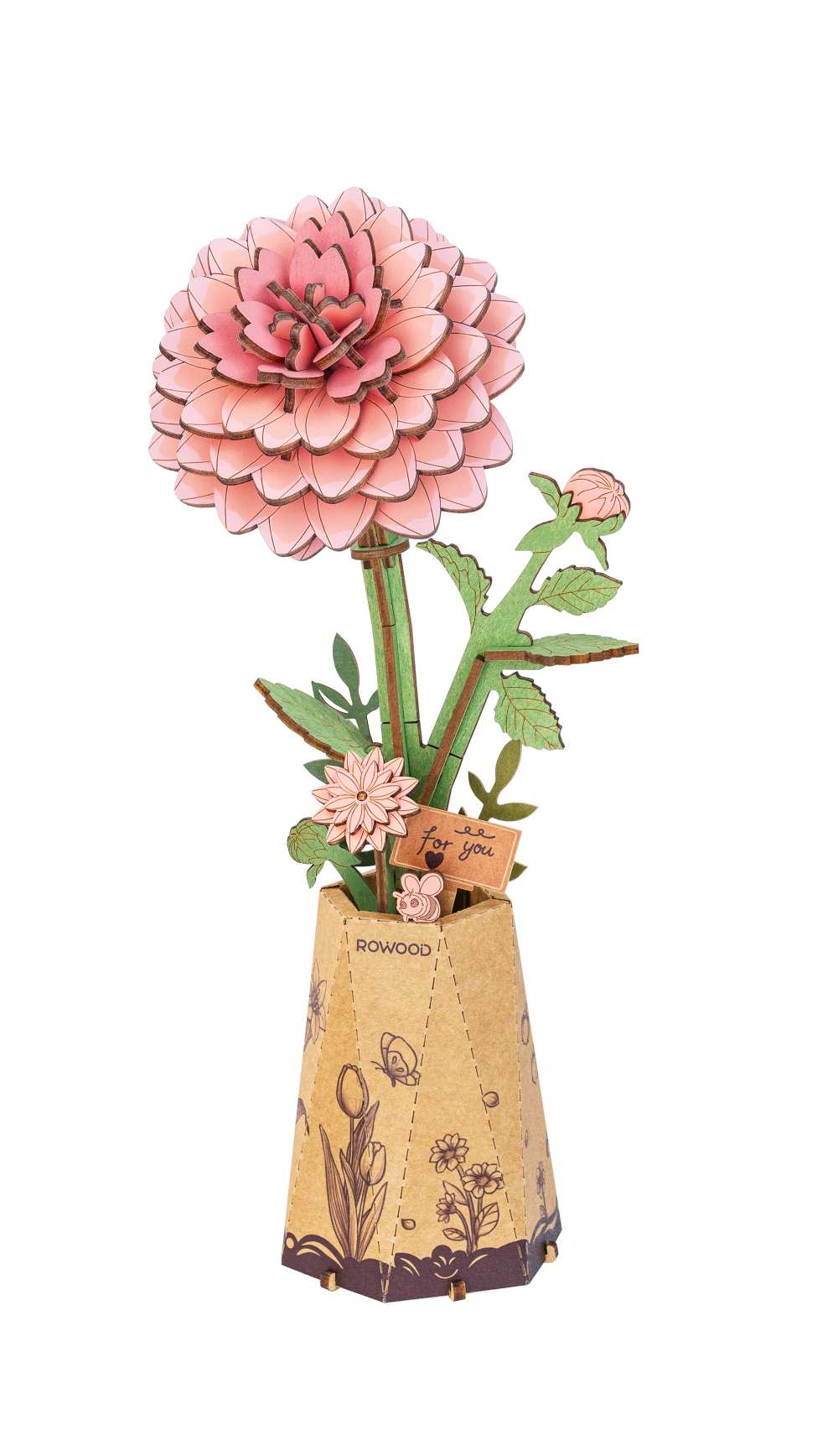 Puzzle 3D Flores TW131 Pink Dahlia