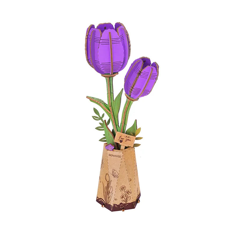 Puzzle 3D Flores - Tulipan Morado